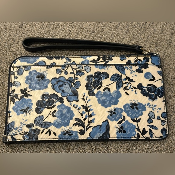 Kate Spade Vase Floral Print Wristlet Blue NWT - Picture 4 of 6